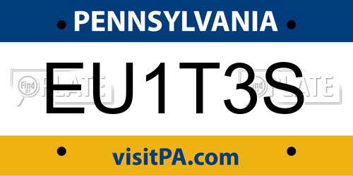 EU1T3S Pennsylvania License Plate