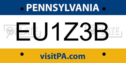 EU1Z3B Pennsylvania License Plate