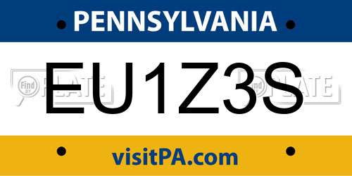EU1Z3S Pennsylvania License Plate