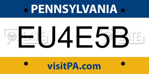 EU4E5B Pennsylvania License Plate
