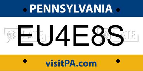 EU4E8S Pennsylvania License Plate