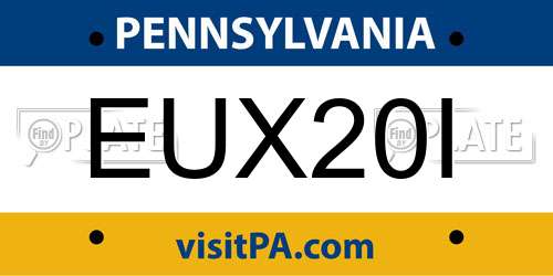 EUX20I Pennsylvania License Plate