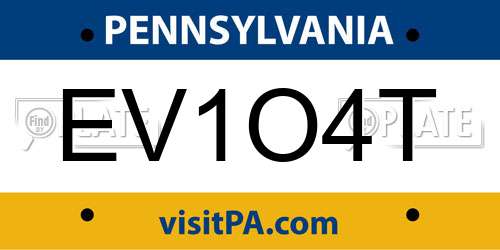 EV1O4T Pennsylvania License Plate