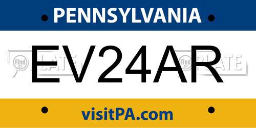 EV24AR Pennsylvania License Plate