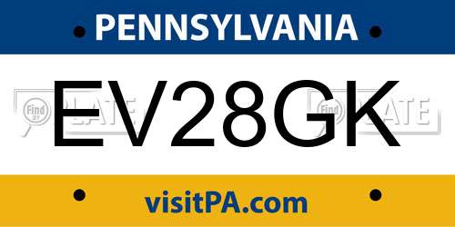 EV28GK Pennsylvania License Plate
