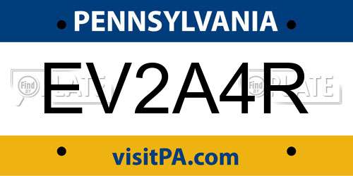 EV2A4R Pennsylvania License Plate
