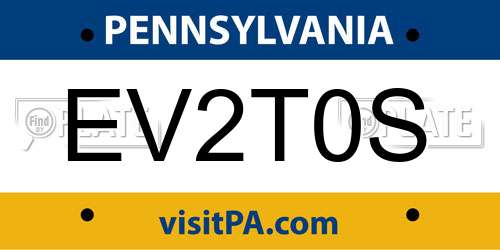 EV2T0S Pennsylvania License Plate