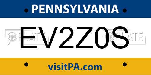 EV2Z0S Pennsylvania License Plate