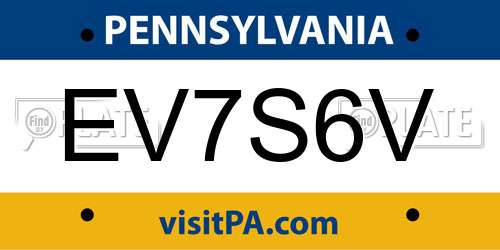 EV7S6V Pennsylvania License Plate