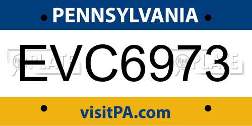 EVC6973 Pennsylvania License Plate