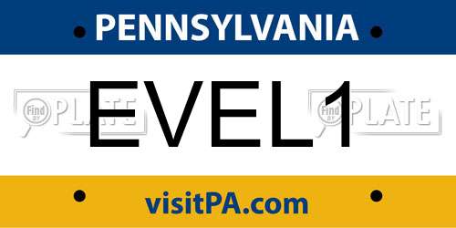 EVEL1 Pennsylvania License Plate