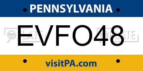 EVFO48 Pennsylvania License Plate