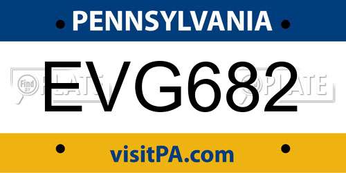 EVG682 Pennsylvania License Plate