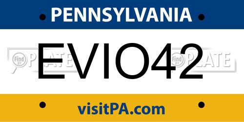 EVIO42 Pennsylvania License Plate