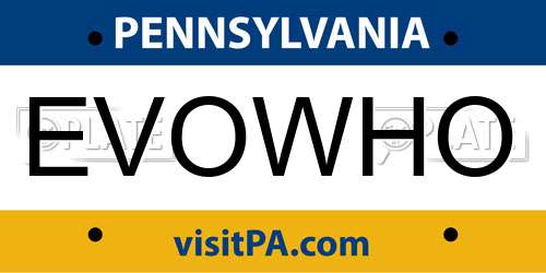 EVOWHO Pennsylvania License Plate