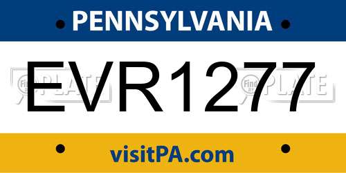 EVR1277 Pennsylvania License Plate