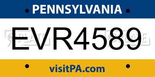 EVR4589 Pennsylvania License Plate