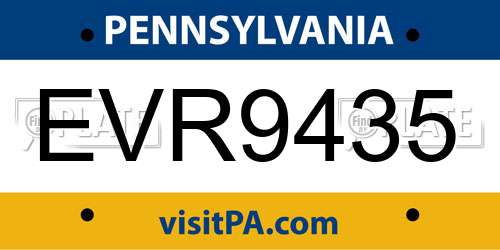 EVR9435 Pennsylvania License Plate