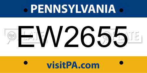 EW2655 Pennsylvania License Plate