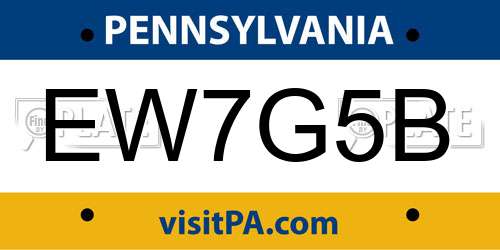 EW7G5B Pennsylvania License Plate