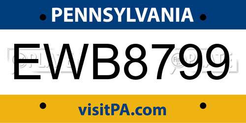 EWB8799 Pennsylvania License Plate