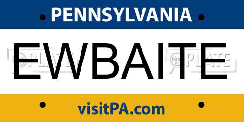 EWBAITE Pennsylvania License Plate