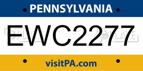 EWC2277 Pennsylvania License Plate