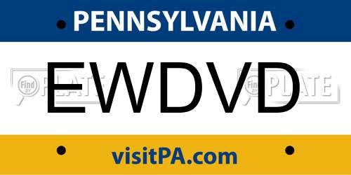 EWDVD Pennsylvania License Plate