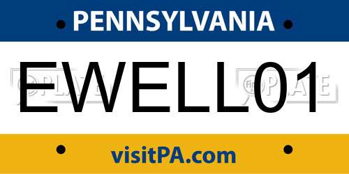 EWELL01 Pennsylvania License Plate