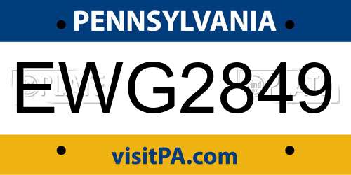 EWG2849 Pennsylvania License Plate