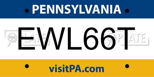 EWL66T Pennsylvania License Plate