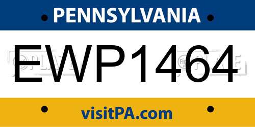 EWP1464 Pennsylvania License Plate