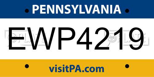 EWP4219 Pennsylvania License Plate