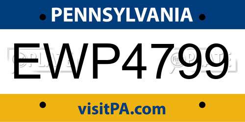 EWP4799 Pennsylvania License Plate