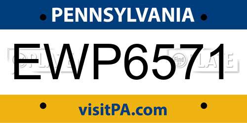 EWP6571 Pennsylvania License Plate