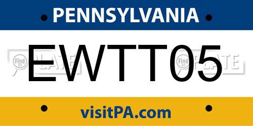 EWTT05 Pennsylvania License Plate