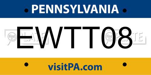 EWTT08 Pennsylvania License Plate
