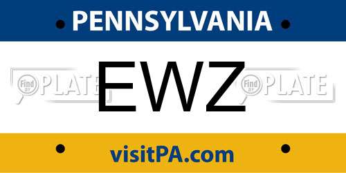 EWZ Pennsylvania License Plate