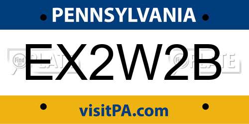 EX2W2B Pennsylvania License Plate