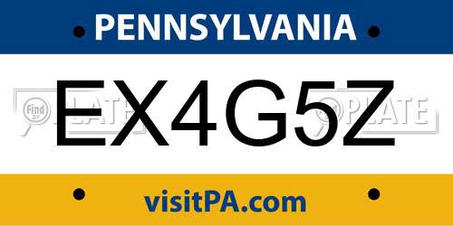 EX4G5Z Pennsylvania License Plate