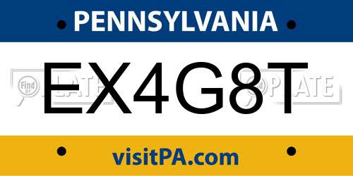 EX4G8T Pennsylvania License Plate