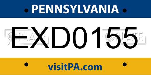 EXD0155 Pennsylvania License Plate