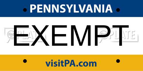 EXEMPT Pennsylvania License Plate