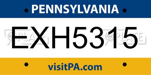 EXH5315 Pennsylvania License Plate