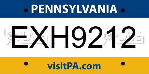 EXH9212 Pennsylvania License Plate