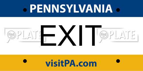EXIT Pennsylvania License Plate