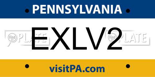 EXLV2 Pennsylvania License Plate