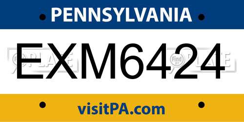 EXM6424 Pennsylvania License Plate