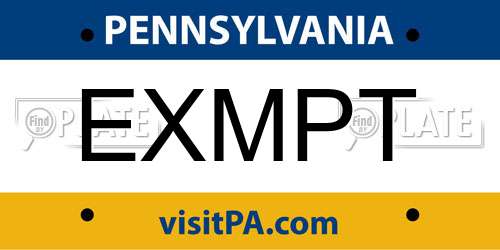 EXMPT Pennsylvania License Plate