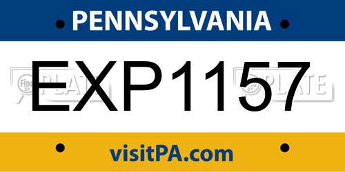 EXP1157 Pennsylvania License Plate